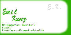 emil kunz business card